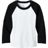 Custom BELLA+CANVAS Womens Micro Rib 3/4 Raglan Baby Tee White/Black