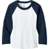 Custom BELLA+CANVAS Womens Micro Rib 3/4 Raglan Baby Tee White/Navy Blue