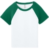 Custom BELLA+CANVAS Womens Micro Rib Raglan Baby Tee White/Kelly Green