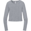 Custom BELLA+CANVAS Womens Micro Rib Long Sleeve Baby Tee Athletic Heather Gray