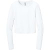 Custom BELLA+CANVAS Womens Micro Rib Long Sleeve Baby Tee Solid White Blend
