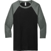 Custom BELLA+CANVAS Unisex 3/4-Sleeve Baseball Tee. Blck/Deep Ht