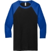 Custom BELLA+CANVAS Unisex 3/4-Sleeve Baseball Tee. Blck/True Ryal