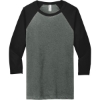 Custom BELLA+CANVAS Unisex 3/4-Sleeve Baseball Tee. Deep Heather Gray/Black