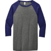 Custom BELLA+CANVAS Unisex 3/4-Sleeve Baseball Tee. Grey/Navy TB