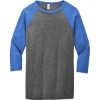 Custom BELLA+CANVAS Unisex 3/4-Sleeve Baseball Tee. Grey/TruRoy TB