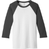 Custom BELLA+CANVAS Unisex 3/4-Sleeve Baseball Tee. White/Asphalt