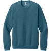 Custom BELLA+CANVAS Unisex Sponge Fleece Raglan Sweatshirt. Heather Deep Teal Green