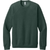 Custom BELLA+CANVAS Unisex Sponge Fleece Raglan Sweatshirt. Heather Forest Green
