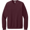 Custom BELLA+CANVAS Unisex Sponge Fleece Raglan Sweatshirt. Maroon Red