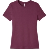 Custom BELLA+CANVAS Womens Relaxed Jersey Short Sleeve Tee. Maroon Red