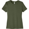 Custom BELLA+CANVAS Womens Relaxed Jersey Short Sleeve Tee. Military Green