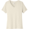 Custom BELLA+CANVAS Womens Relaxed Jersey Short Sleeve V-Neck Tee. Natural Beige