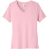 Custom BELLA+CANVAS Womens Relaxed Jersey Short Sleeve V-Neck Tee. Pink