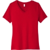 Custom BELLA+CANVAS Womens Relaxed Jersey Short Sleeve V-Neck Tee. Red