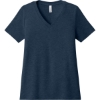 Custom BELLA+CANVAS Womens Relaxed Heather CVC V-Neck Tee Heather Navy Blue