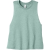 Custom BELLA+CANVAS Womens Racerback Cropped Tank. Heather Dusty Blue