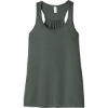 Custom BELLA+CANVAS Womens Flowy Racerback Tank. Military Green