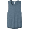 Custom BELLA+CANVAS Womens Flowy Scoop Muscle Tank. Denim Slub