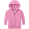 Custom Port & Co Infant Core Fleece Full-Zip Hooded Sweatshirt. Candy Pink