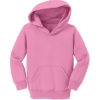 Custom Port & Co Toddler Core Fleece Pullover Hooded Sweatshirt. Candy Pink
