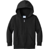 Custom Port & Co Toddler Core Fleece Full-Zip Hooded Sweatshirt. Jet Black