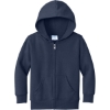 Custom Port & Co Toddler Core Fleece Full-Zip Hooded Sweatshirt. Navy Blue