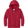 Custom Port & Co Toddler Core Fleece Full-Zip Hooded Sweatshirt. Red