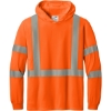 Custom CornerStone ANSI 107 Class 3 Long Sleeve Segmented Tape Hooded Tee Safety Orange/Silver