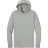 Custom CornerStone Workwear Pro Long Sleeve Hooded Tee LightGrey