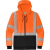 Custom CornerStone A107 Class 3 Heavy-Duty Fleece Full-Zip Hoodie Safety Orange/Black/Silver