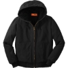 Custom CornerStone Washed Duck Cloth Insulated Hooded Work Jacket. Black