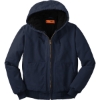 Custom CornerStone Washed Duck Cloth Insulated Hooded Work Jacket. Navy Blue