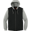 Custom CornerStone Duck Fleece Full-Zip Hooded Jacket Black/Heather Gray