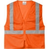 Custom CornerStone ANSI 107 Class 2 Economy Mesh Zippered Vest. Safety Orange/Silver