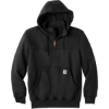Custom Carhartt Rain Defender Paxton Heavyweight Hooded Zip Mock Sweatshirt. Black