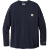 Custom Carhartt Force Long Sleeve Pocket T-Shirt Navy Blue