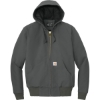 Custom Carhartt Quilted-Flanne-Lined Duck Active Jac. Gravel Gray
