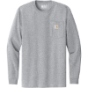 Custom Carhartt Workwear Pocket Long Sleeve T-Shirt. Heather Grey