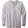 Custom Carhartt Long Sleeve Henley T-Shirt Heather Grey