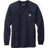 Custom Carhartt Long Sleeve Henley T-Shirt Navy Blue