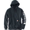 Custom Carhartt Midweight Hooded Logo Sweatshirt New Navy Blue