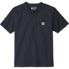 Custom Carhartt Short Sleeve Henley T-Shirt Navy Blue