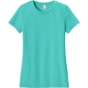 Custom District Womens Perfect Blend CVC Tee. Aqua Green Heather