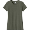 Custom District Womens Perfect Blend CVC Tee. Heathered Olive Green