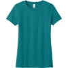 Custom District Womens Perfect Blend CVC Tee. Heathered Teal Green