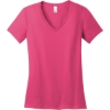 Custom District - Womens Perfect Weight V-Neck Tee. Dark Fuchsia Pink