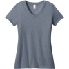 Custom District - Womens Perfect Weight V-Neck Tee. Heathered Navy Blue