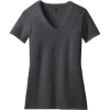 Custom District Womens Perfect Blend CVC V-Neck Tee. Heathered Charcoal Gray
