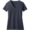 Custom District Womens Perfect Blend CVC V-Neck Tee. Heathered Navy Blue